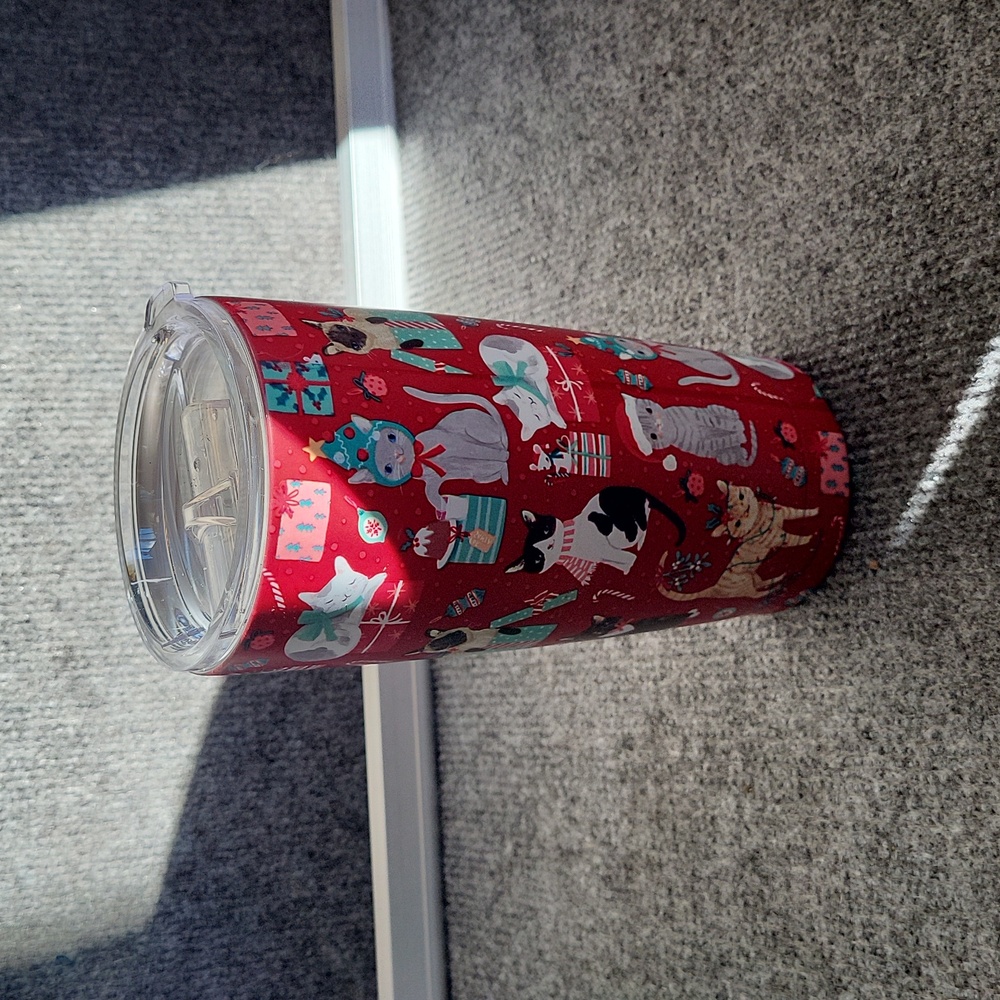 ✨NWT✨ Clementine Paper Inc. Cats & Christmas Holiday Theme Stainless Travel Mug